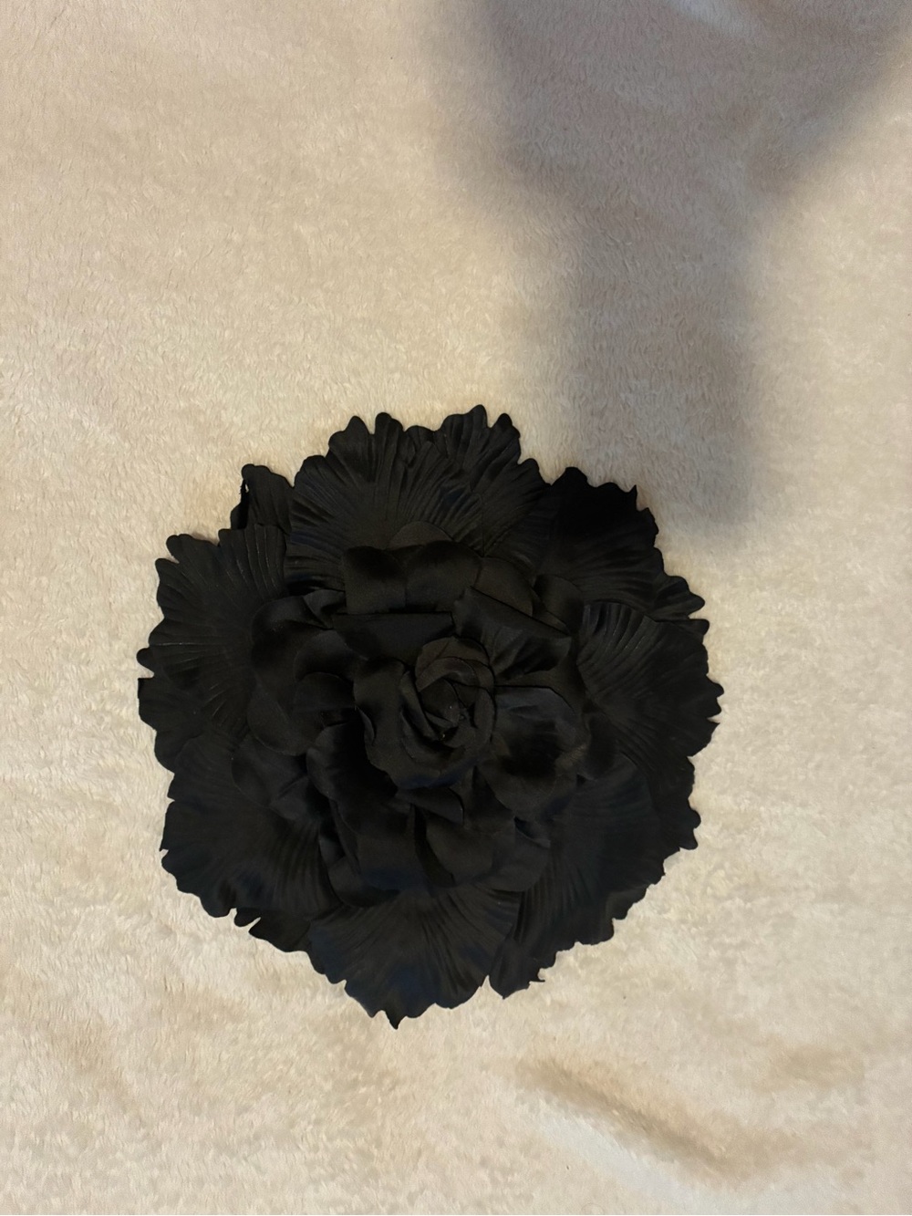 Black Floral Satin Oversized Clip - Women's Accessory